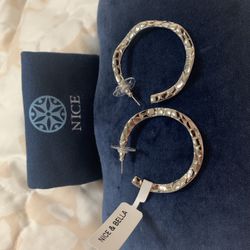 Nice And Bella Rhodium Hoops