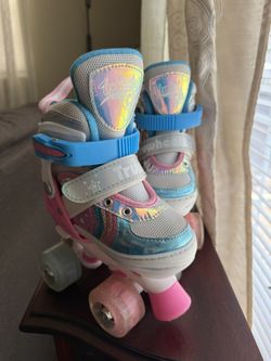 Rainbow Roller Skates / Light Up Wheels /Adjustable LIKE NEW