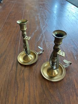 Vintage Brass Nautical Candleholder Pair