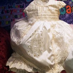 Christening Dress And Accessories Size 2t