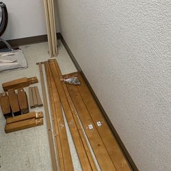 Wood Bed Frame with Slats Queen Size Disassembled Easy Transport