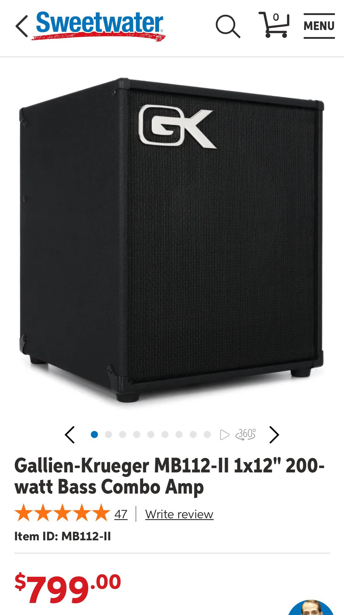 GK Gallien MB112 200 Watt Bass Combo Amp