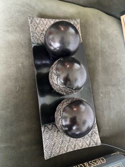 Decorative Black Sphere Ball Set of 3