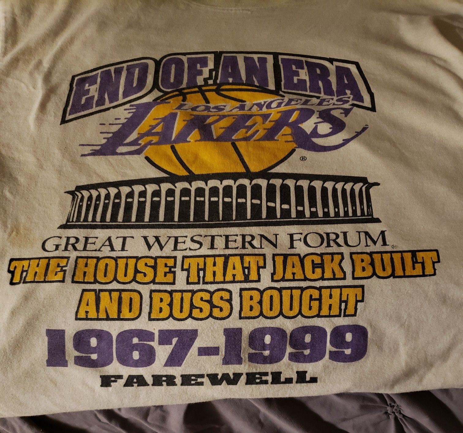 Laker shirt from the last game played at the Forum