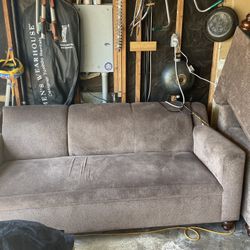 Brown Suede Couches 