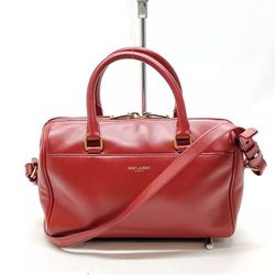 Yves Saint Laurent Red Leather Shoulder Bag
