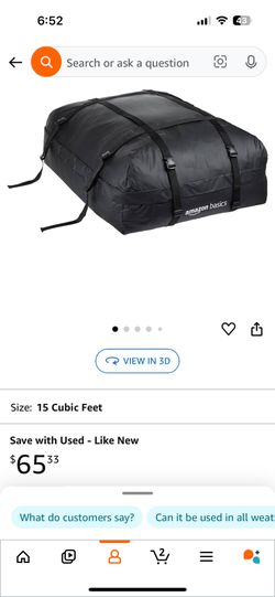 Amazon Basics Waterproof Rooftop Cargo Carrier Bag