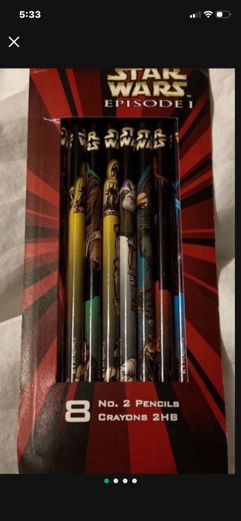 New 1999 Star Wars Episode 1 Pencil Set