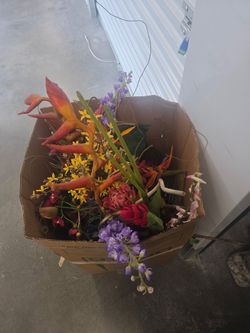 Box Full Of Silk Flowers