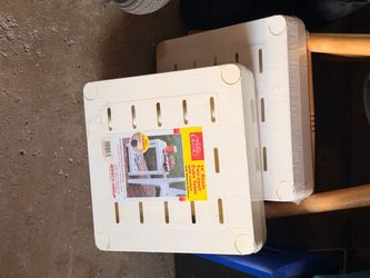 14" Resin Two-Shelf Cube Table with Casters