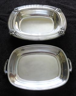 Art Nouveau Silver Plated 2 Piece Serving Dish.
