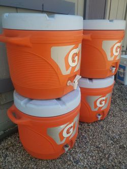 4 water jug  by Gatorade  7 gallon  each, I ASK  $45.00 Each, cash