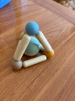Lalo rattle inside triangle puzzle wooden Montessori