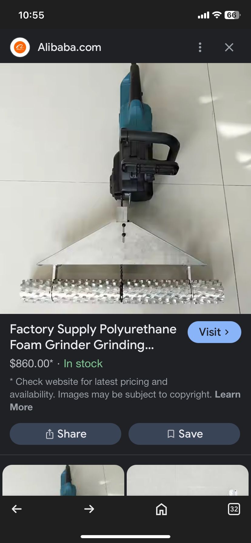 Polyurethane Foam Grinder Grinding It’s A 14” Makita Chainsaw With A Attachment