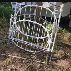 Antique Victorian Wrought Iron Full/ Queen Bed Frame