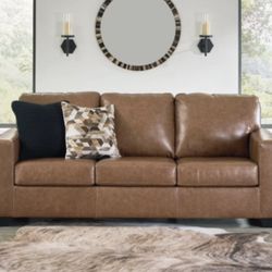 Ashley Bolsena 85" Wide Carmel Leather Sofa