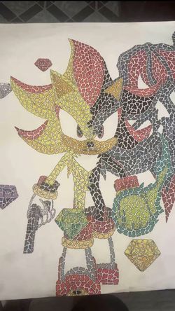 Shadow the hedgehog mosaic drawing