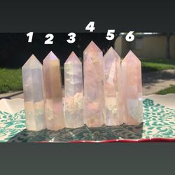 Gemmy Aura Rose Quartz Point Tower Quartz