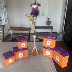 Dept 56 Krinkles Halloween Witch With 6 Ornaments Tree Display Patience Brewster