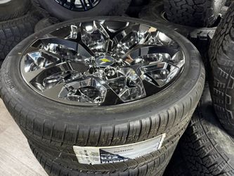 (4) 24" Chrome Snowflake STYLE Wheels for Chevy Tahoe GMC ADVANTA 305/35R24
