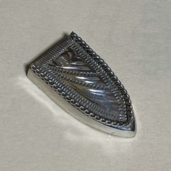 Sterling Silver .925 Belt Tip Approx 1~1/2 Inch Long, 14 Grams, Fits Up To 1/4 Inch Thick Belt