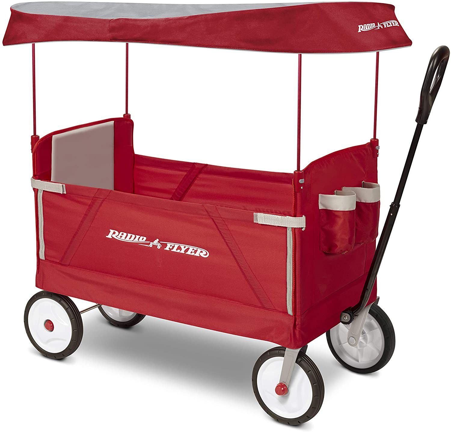 3-In-1 EZ Folding, Outdoor Collapsible Wagon for Kids & Cargo, Red