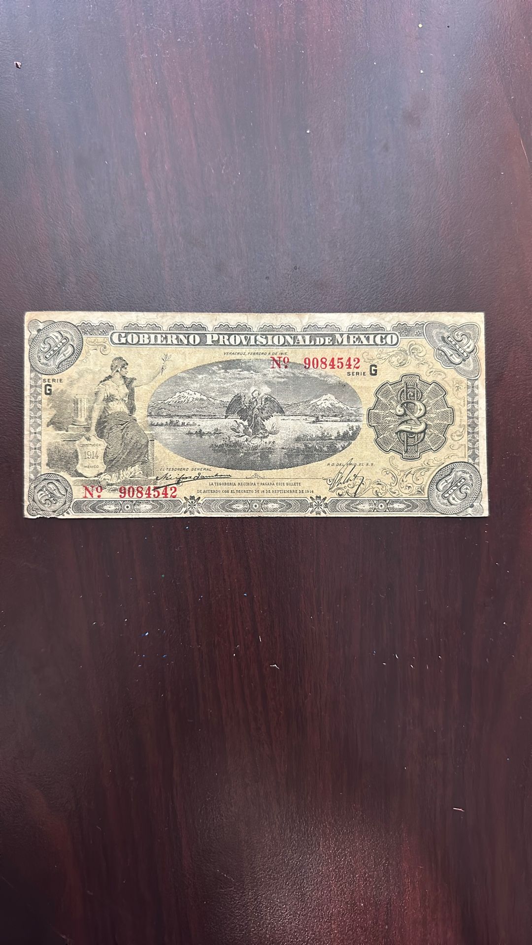 Old 1914 Mexican Currency
