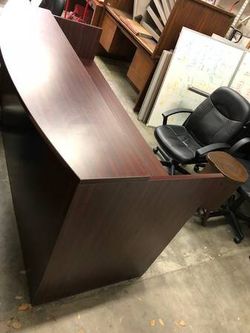 CHERRY COLOR RECEPTION DESK NEW IN BOX