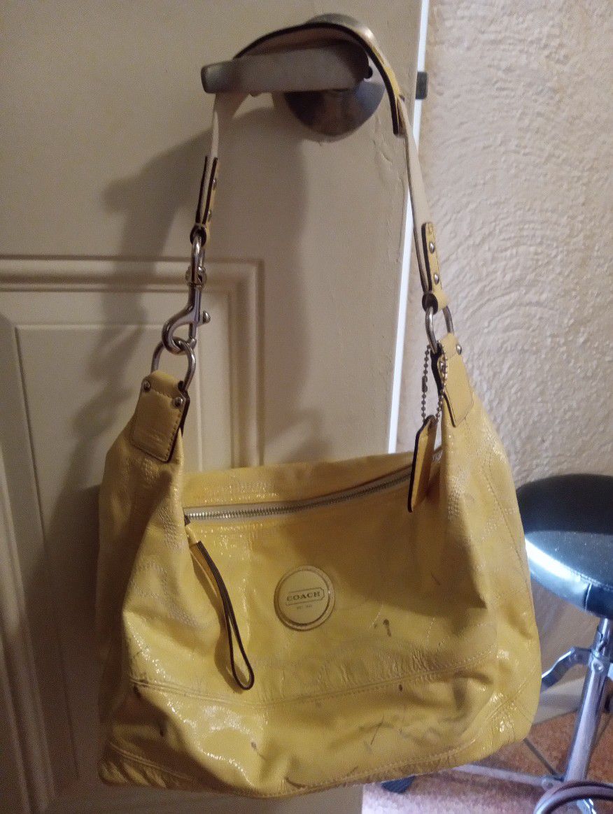 Yellow Coach Purse Handbag