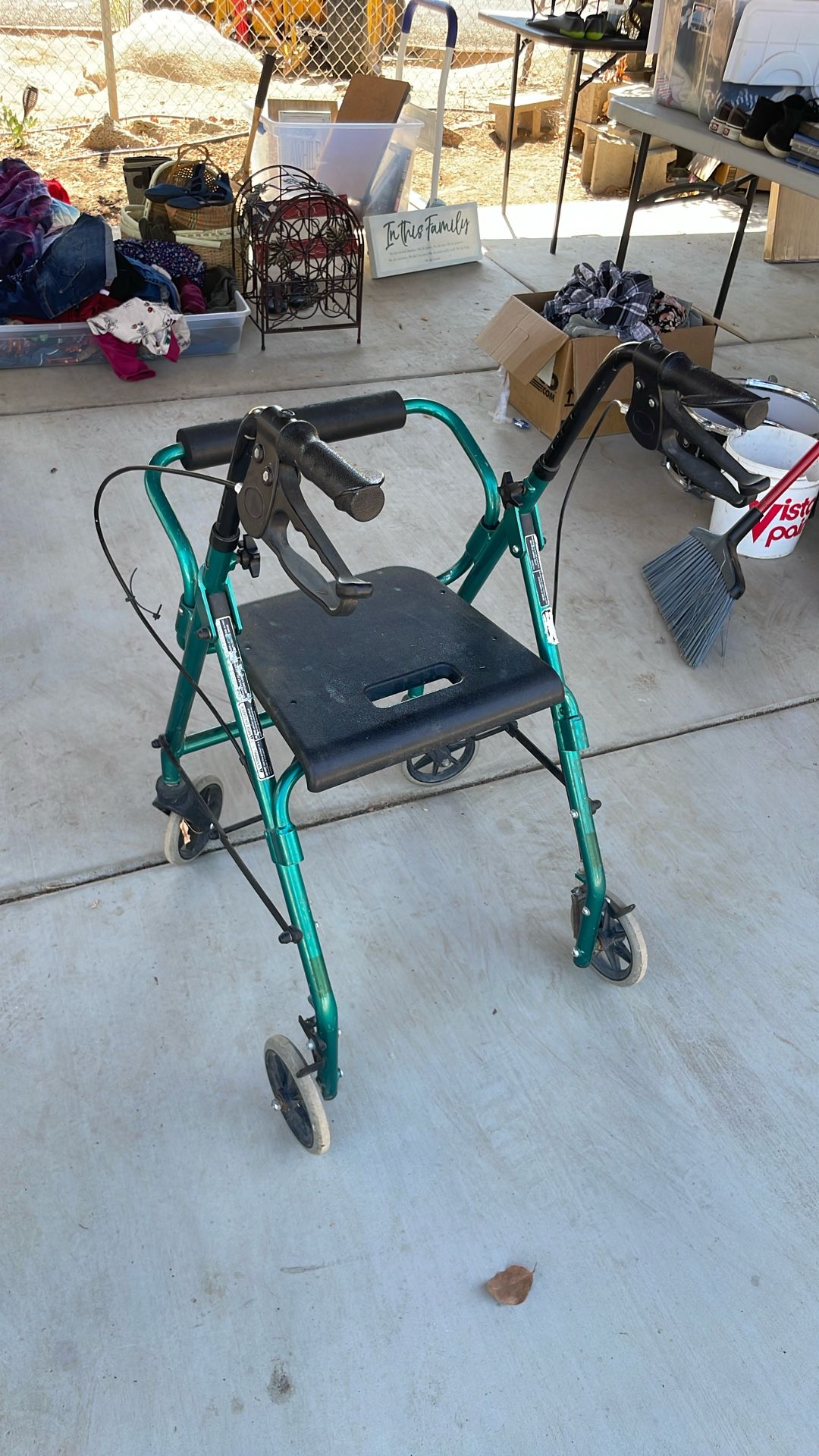 Walker, green metal