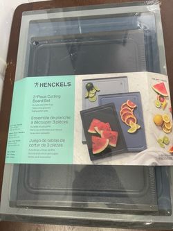 NIB Henckels 3-Piece Non-Slip Cutting Board Set w/ Juice Grooves