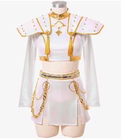 BRAND NEW Women’s White & Gold Holographic Costume – Size M ✨