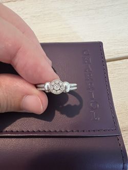 CHARRIOL Diamonds Round Cut 18k White Gold Double Cable Band Ring — Size 7