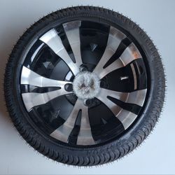 GOLF CART 10" Vampire MACHINE/BLACK WITH 215/35-12 TIRE