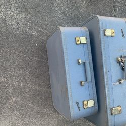 Vintage Starline Train Suitcase Gray Luggage Travel  1950s
