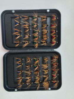 50-Piece Fly Fishing Lure Set with Case