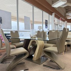 Modern Table ,6 Chair Set 