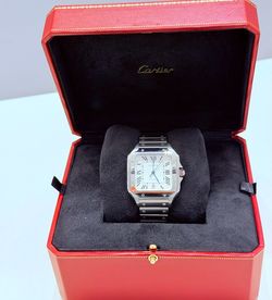 Santos De Cartier| Large| 40mm | Stainless |Silver Roman Dial | Model 4072