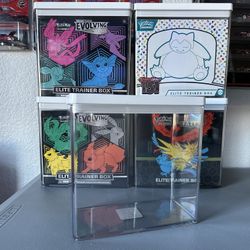 NEW pokemon Elite TCG Trainer Box Acrylic Case Stackable Case ETB cases   $20 each   Etbs Not Included 