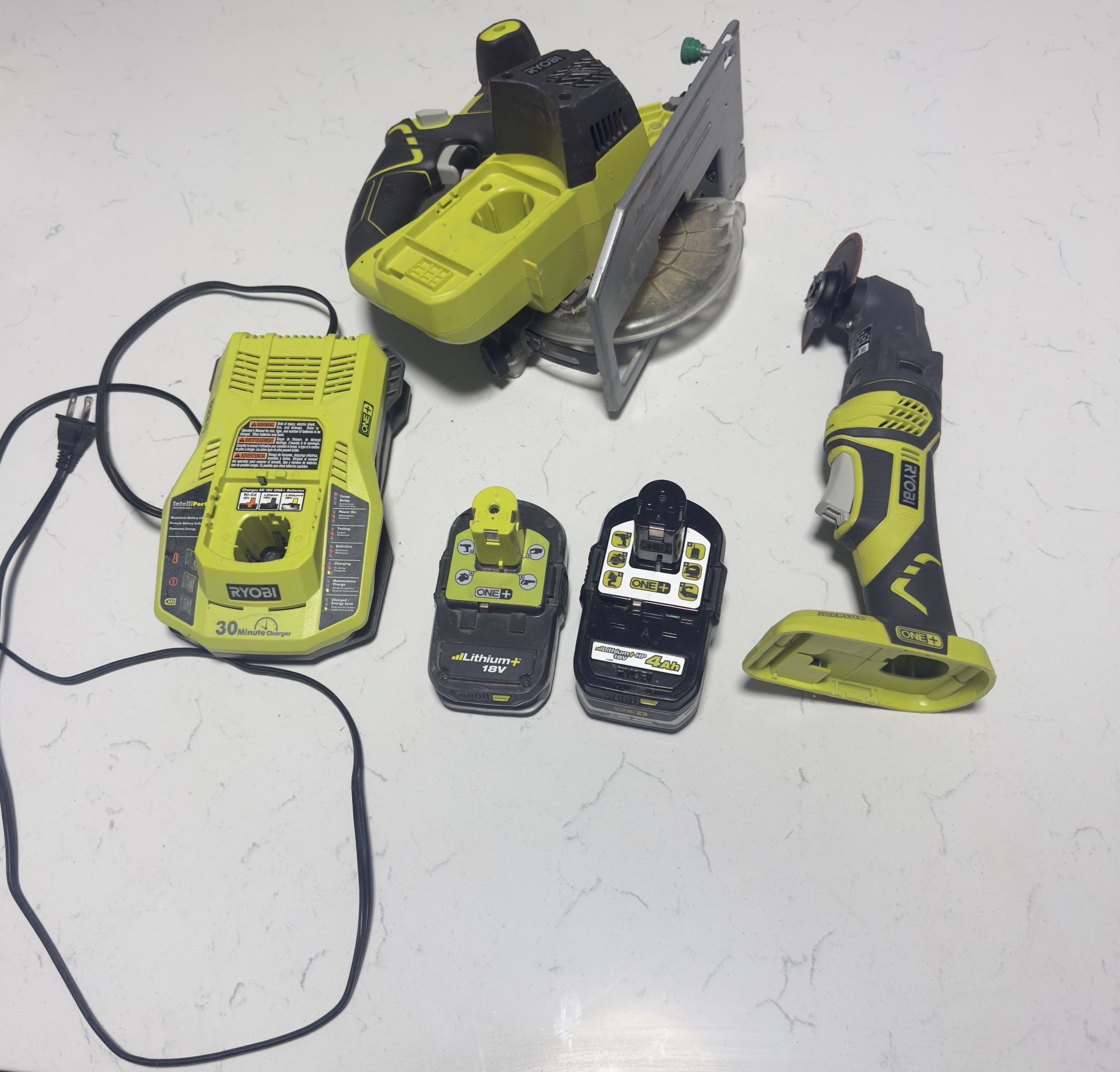 Ryobi Power Tools with Class 2 Battery Charger , 2 Batteries 