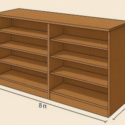 Double Sided Library Solid Oak Book Shelves 