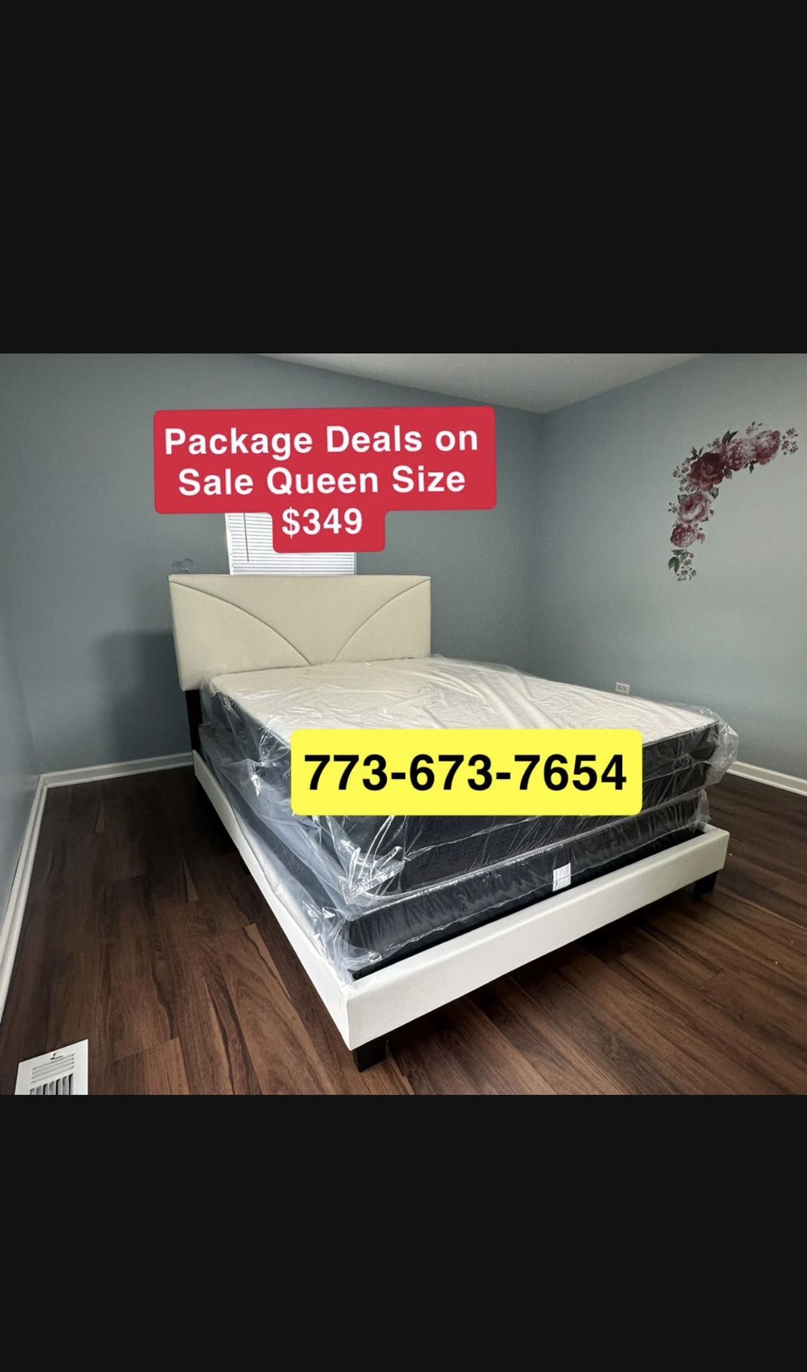 Brand New Queen Bed Frame With Mattress & Box Spring Today π¨