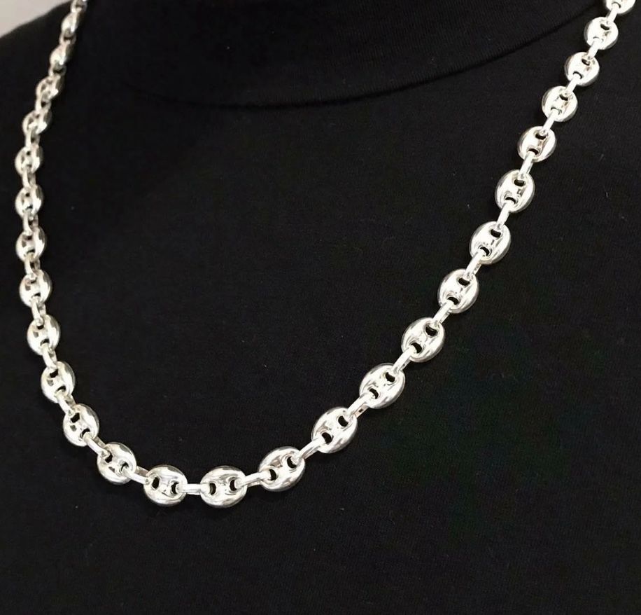 20 inch 8mm Sterling Silver Mariner Link Chain