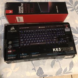 Corsair K63 Gaming Keyboard And Gaming Mousepad 