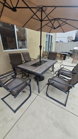 Patio dining table and chairs