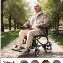 25.5lbs Carbon Fiber Electric Wheelchair for Adults, Foldable Travel Power Wheelchair, Portable & Airline Approved, Black