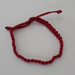 Red Hand Braided Macrome Bracelet