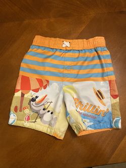 Boys Olaf swim trunks (size 2 boys)