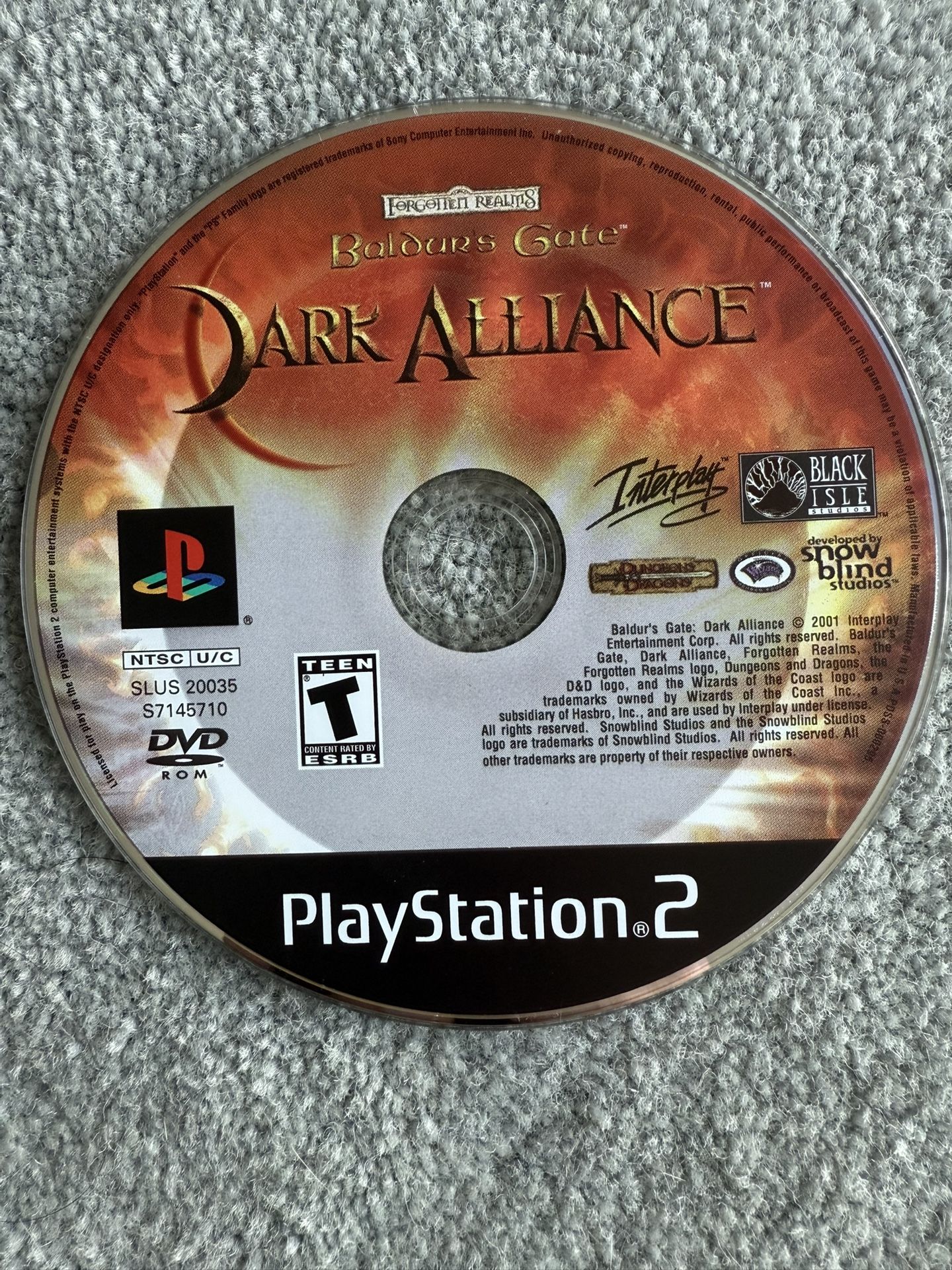 ***NO TRADES!!!*** Baldur's Gate Dark Alliance (PlayStation 2) ***NO TRADES!!!***