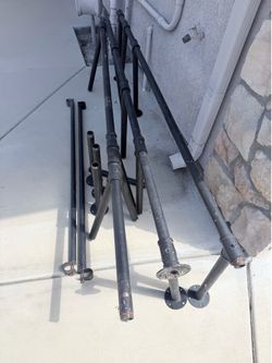 Steel pipes clothes rack black